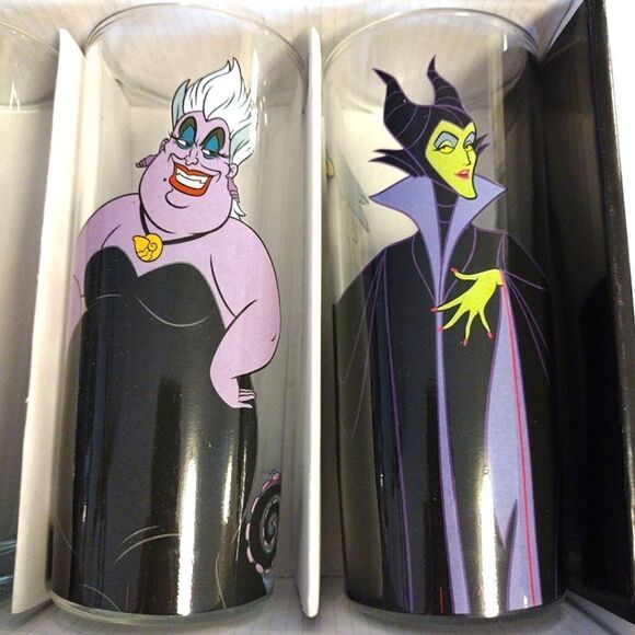 Disney Villains CharactersâPrints 10oz Tumbler Glassware Set of 4 NWT - Picture 5 of 17